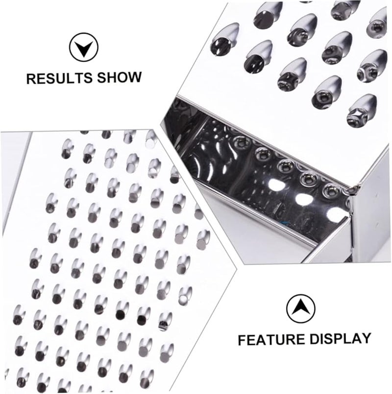 4 Sided Stainless Steel Box Grater for Cheese Vegetable Shredder Slicer Kitchen Multipurpose Tool - Image 3